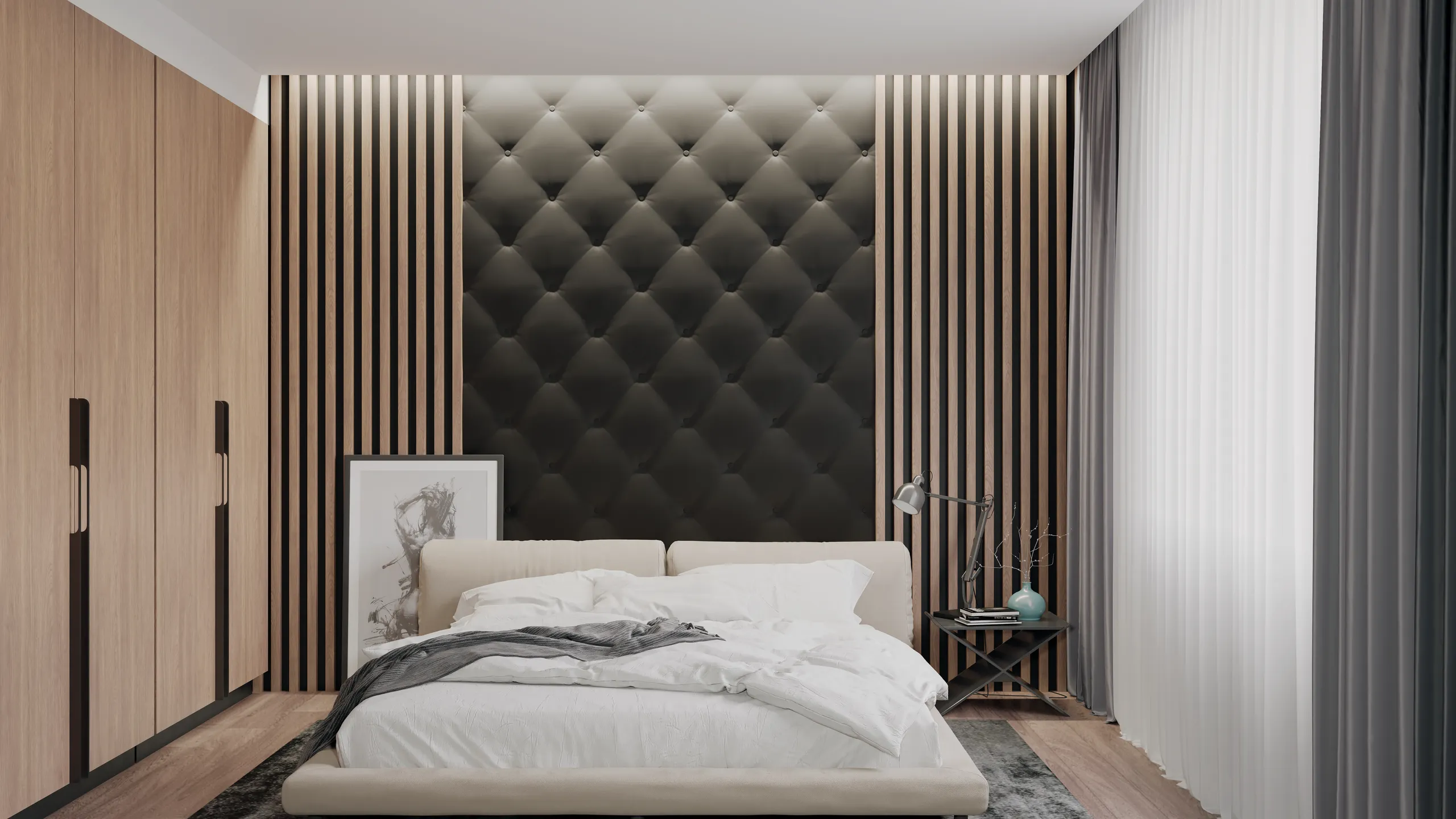 Интерьер с декоративными рейками — DECOR-REYKI R3 v2b 4000x7109 ob