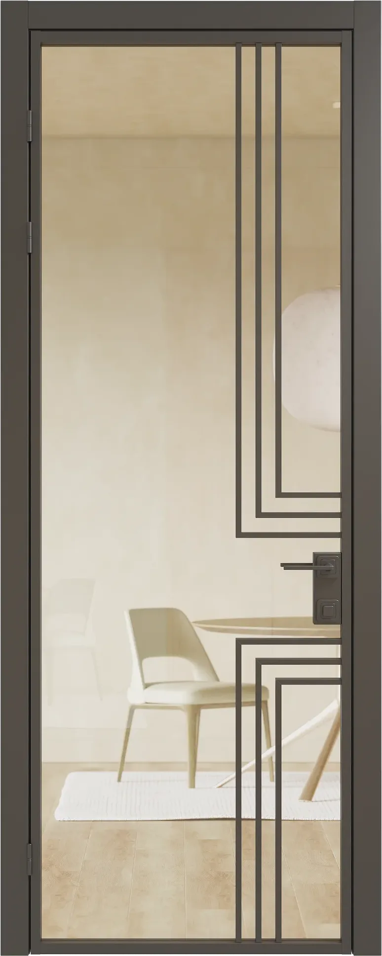 Алюминиевая дверь MINOLI 14 — HDF Чёрный