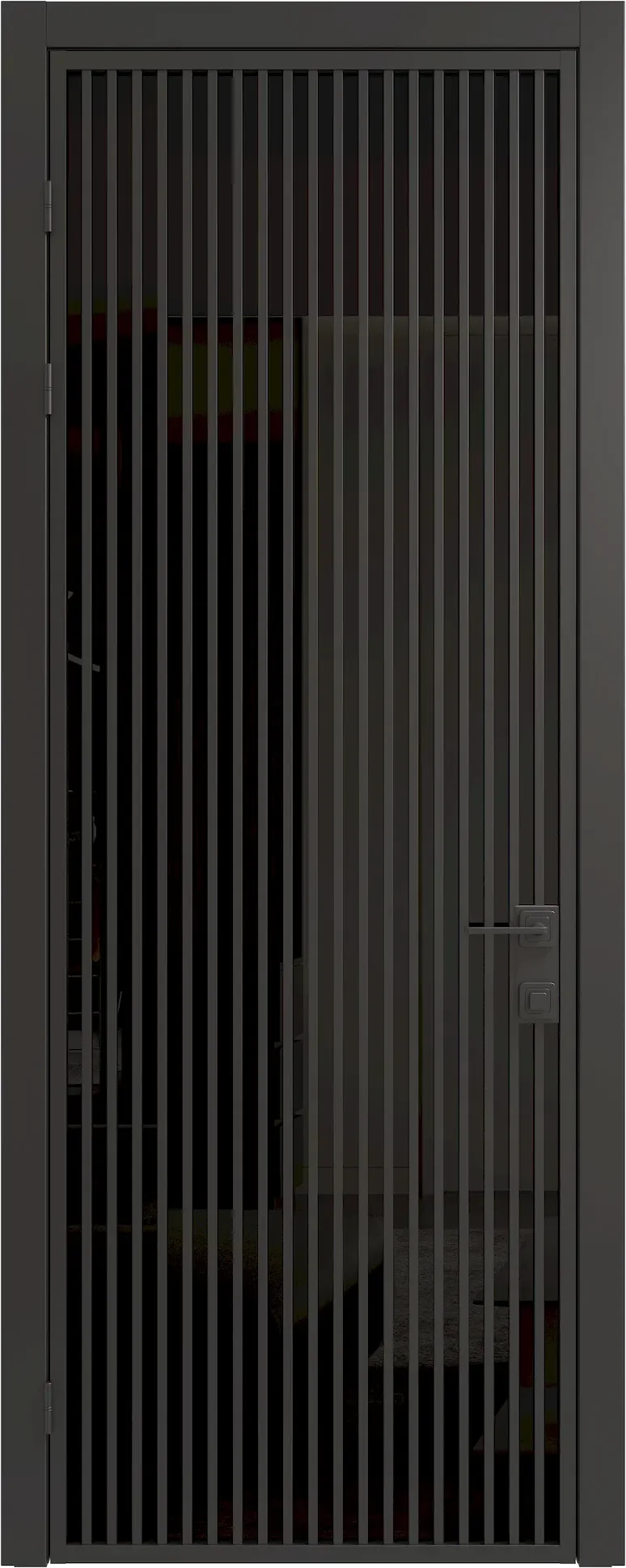 Алюминиевая дверь MINOLI 16 — Стекло черное(Триплекс)