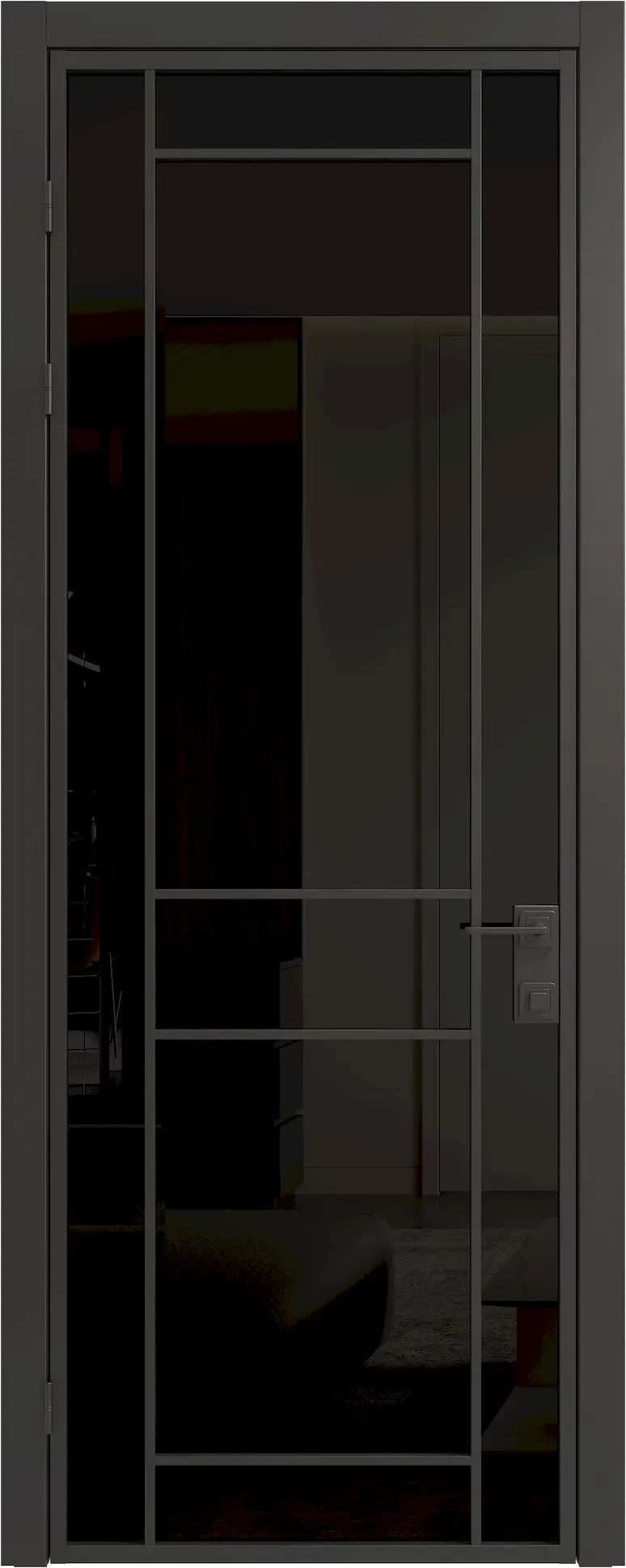 Алюминиевая дверь MINOLI 18 — Стекло черное(Триплекс)