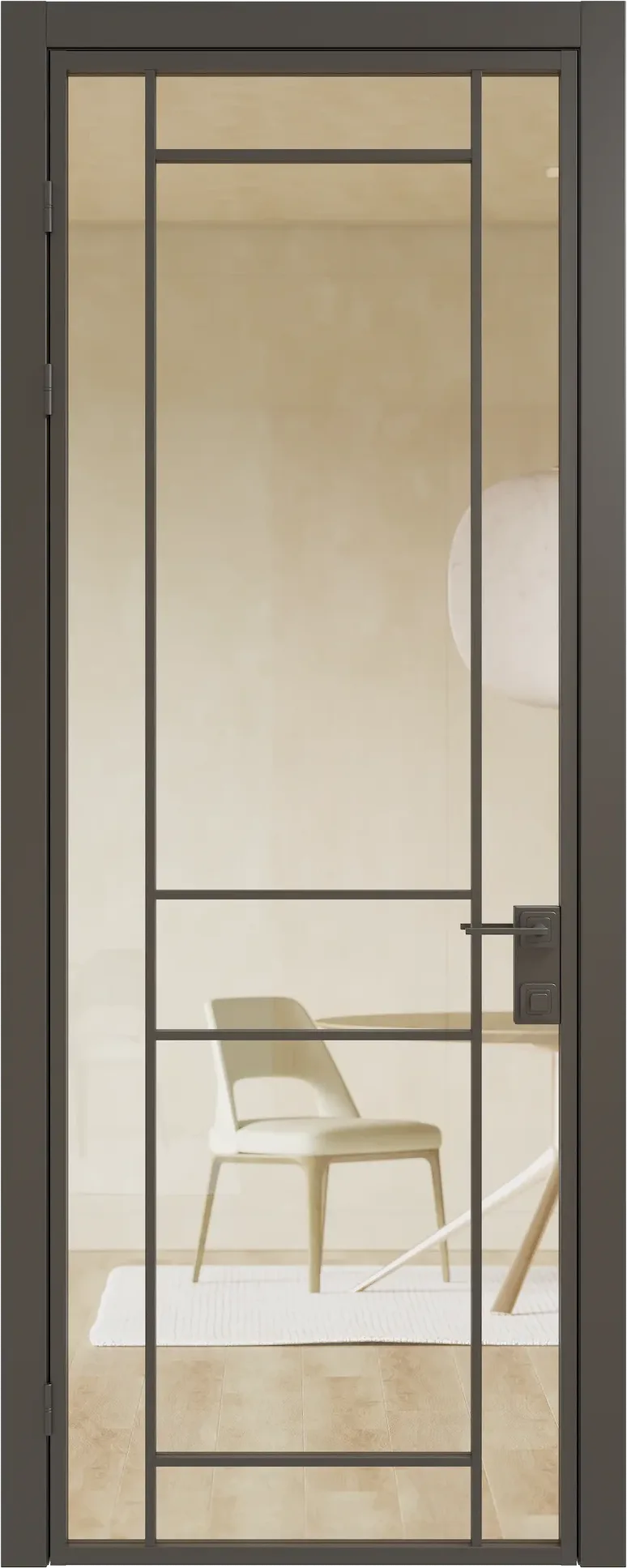 Алюминиевая дверь MINOLI 18 — HDF Чёрный