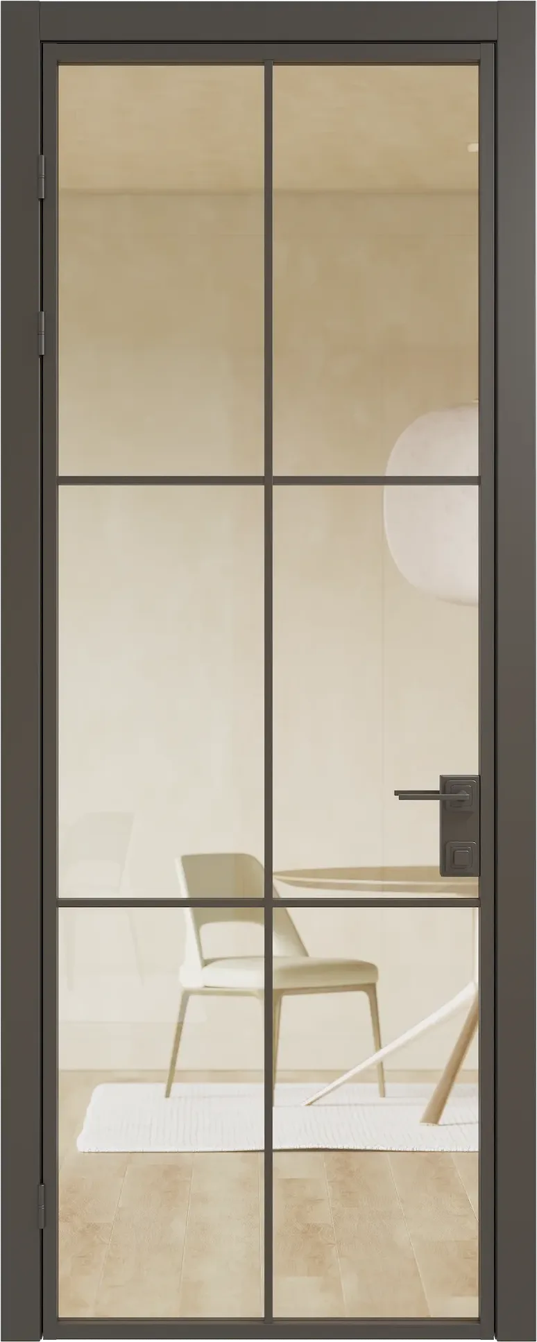 Алюминиевая дверь MINOLI 3 — HDF Чёрный