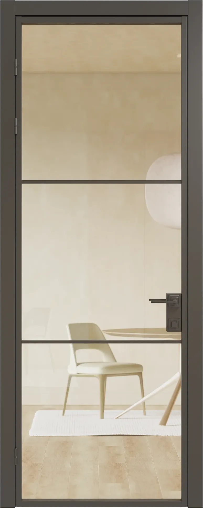 Алюминиевая дверь MINOLI 6 — HDF Чёрный