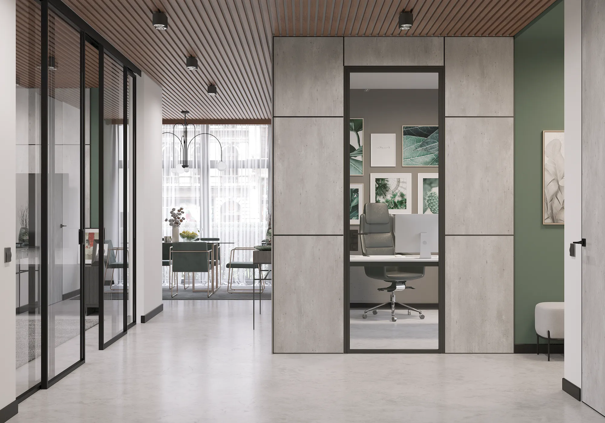 Алюминиевая дверь MINOLI 6 в интерьере