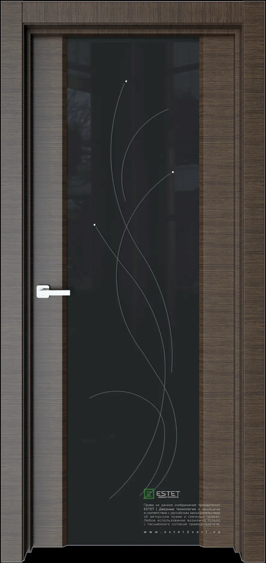 Межкомнатная дверь E2 — korica black sechenie