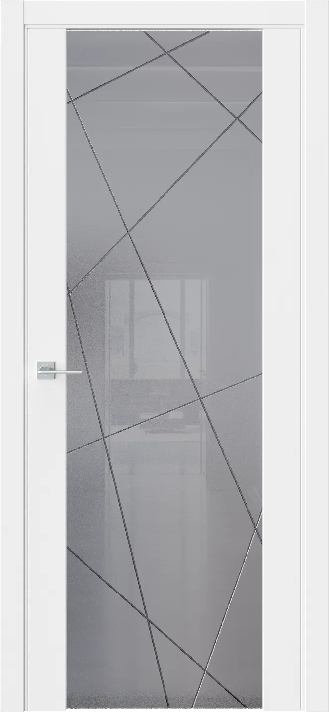 Межкомнатная дверь ELEMENT&amp;nbsp7 — Стекло триплекс графит Гравировка Prime1