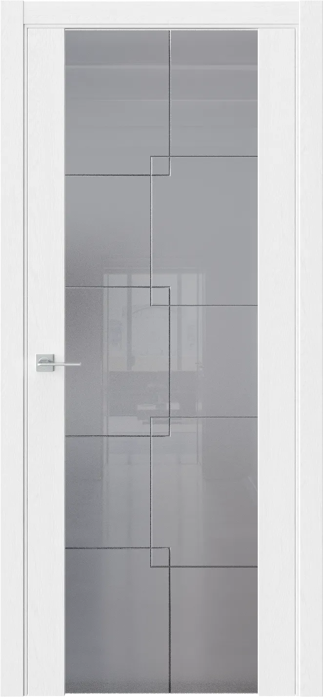 Межкомнатная дверь ELEMENT&amp;nbsp7 — Стекло триплекс графит Гравировка Prime10