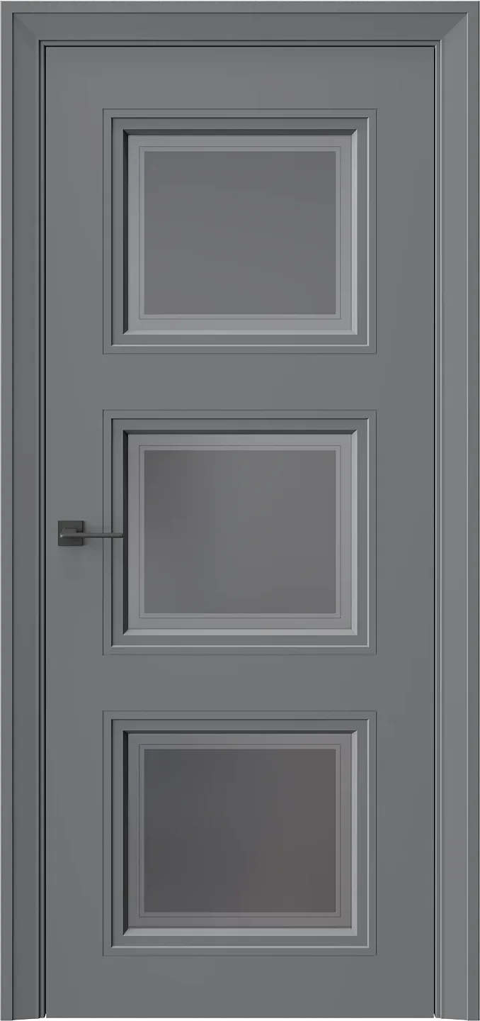 Межкомнатная дверь ELISS&nbsp6 — HП SoftTouch Альпийская ночь Стекло-графит(Сатинат)