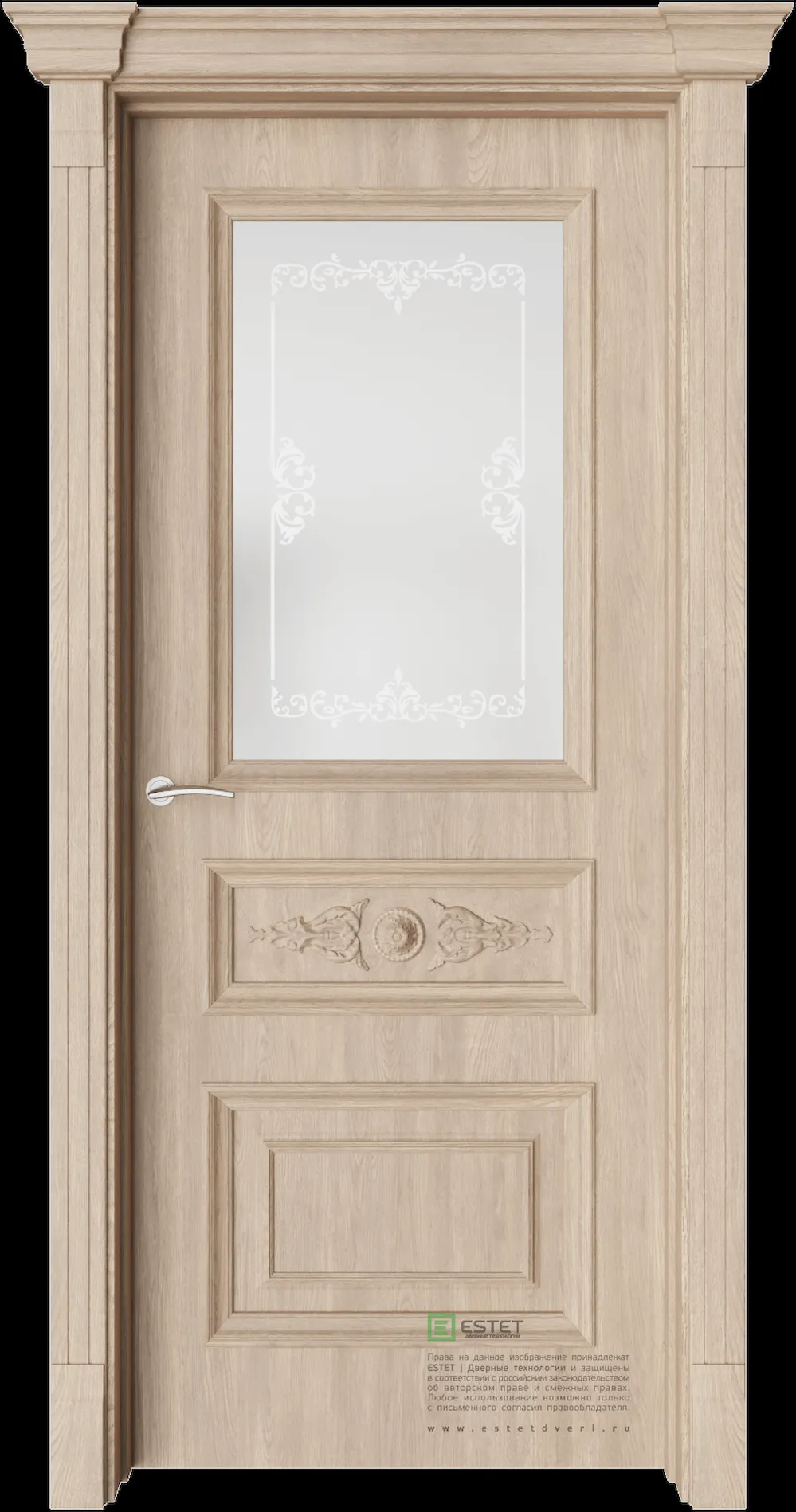 Межкомнатная дверь GE7M Elegant — Стекло сатинат белое сияние 4