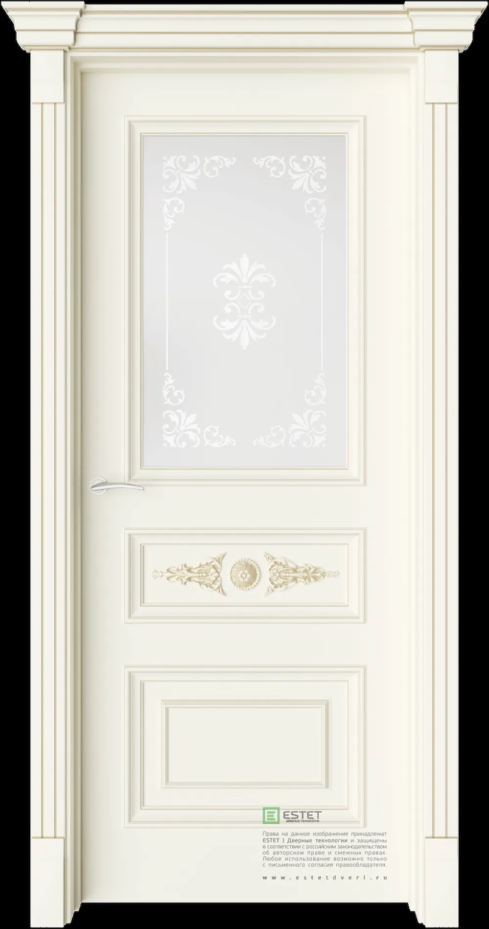 Межкомнатная дверь GE7M Elegant — Стекло сатинат белое сияние 3