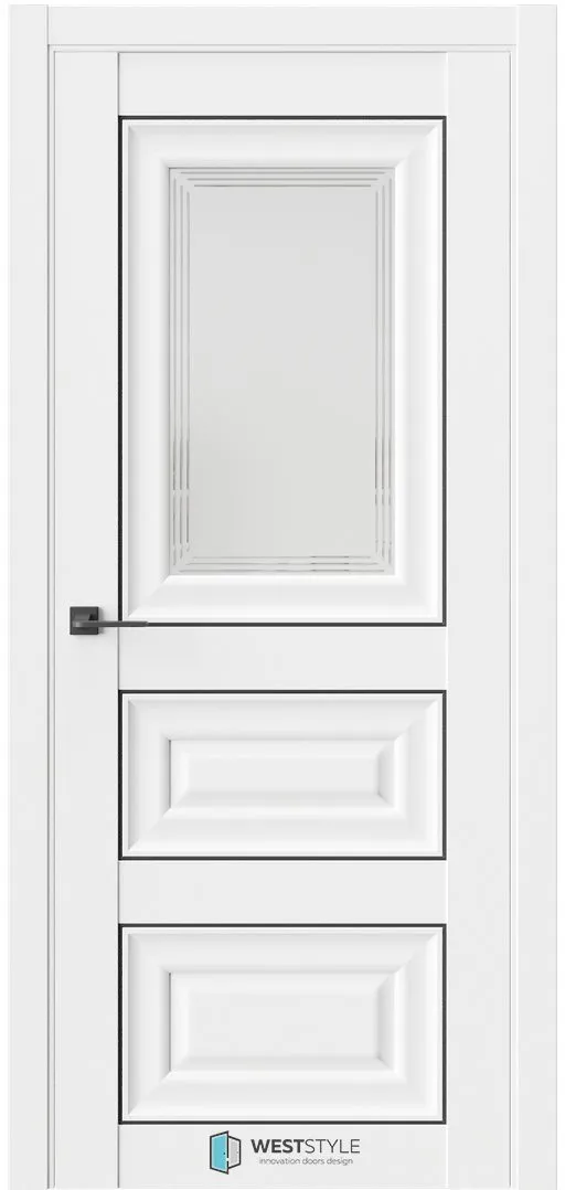 Межкомнатная дверь HARMONY 6F — Стекло 1 сатинат белое МЧ