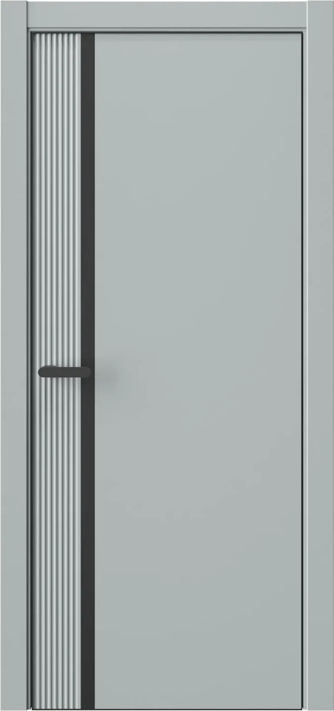 Межкомнатная дверь INDUSTRIAL Flain 6 — КП(Черная) Платиновый дым МЧ