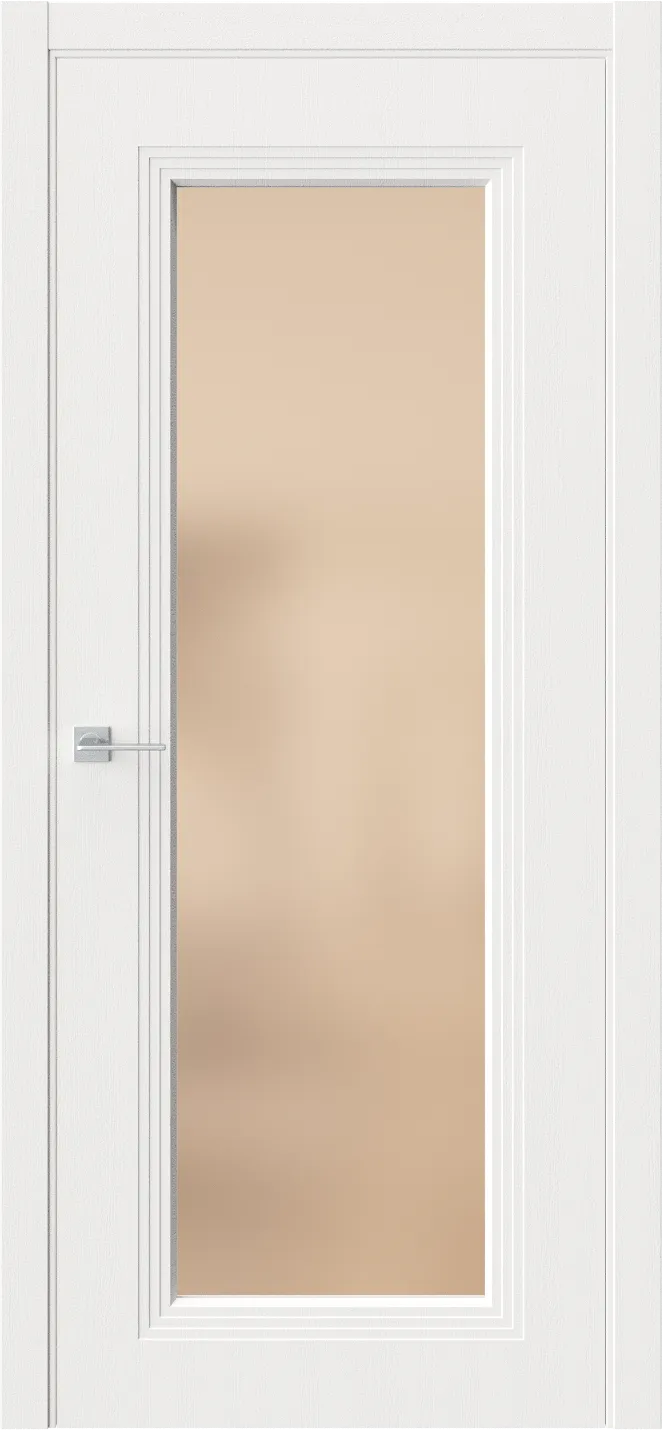 Межкомнатная дверь MONTE 2 — Белое дерево Стекло-0-сатинат-бронза