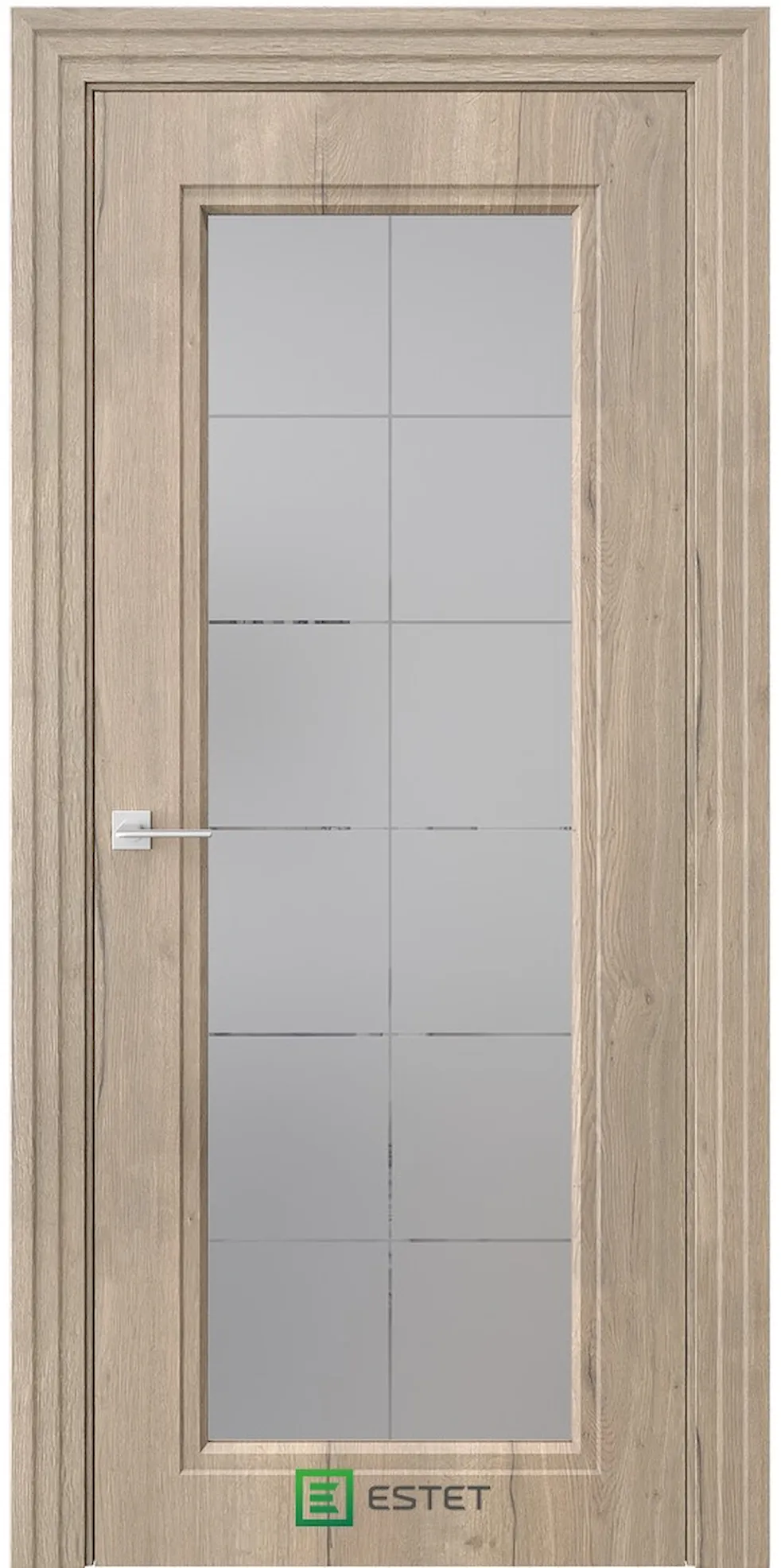 Межкомнатная дверь N2 — Стекло 1 сатинат графит