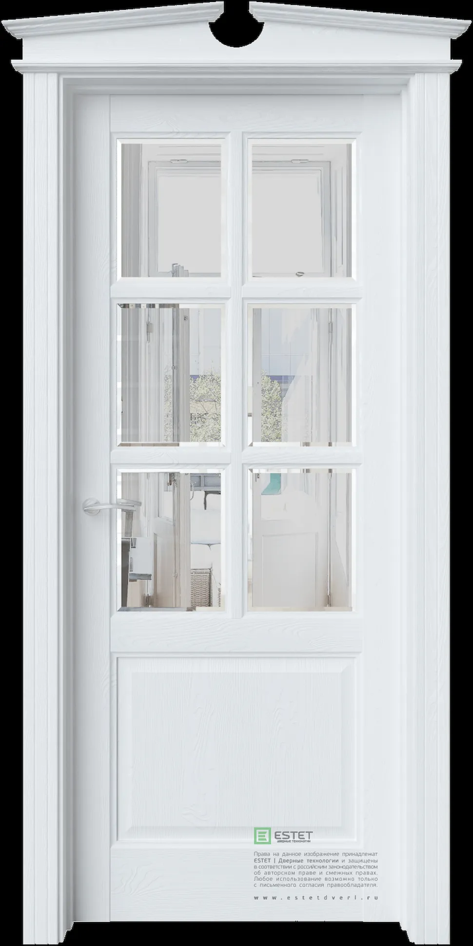 Межкомнатная дверь S14 — Ясень винтер white mirror facet