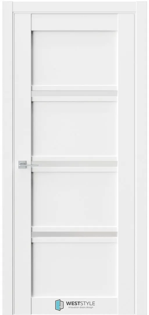 Межкомнатная дверь ZEST EMLAYER 10 — Стекло сатинат белое