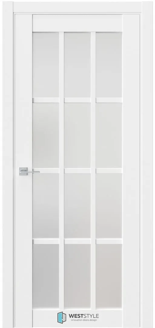 Межкомнатная дверь ZEST EMLAYER 21 — Стекло сатинат белое